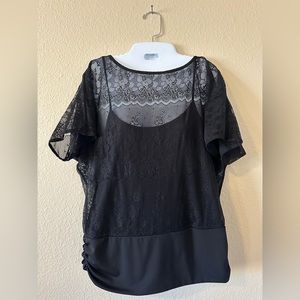 WHBM Black lace over tank Large